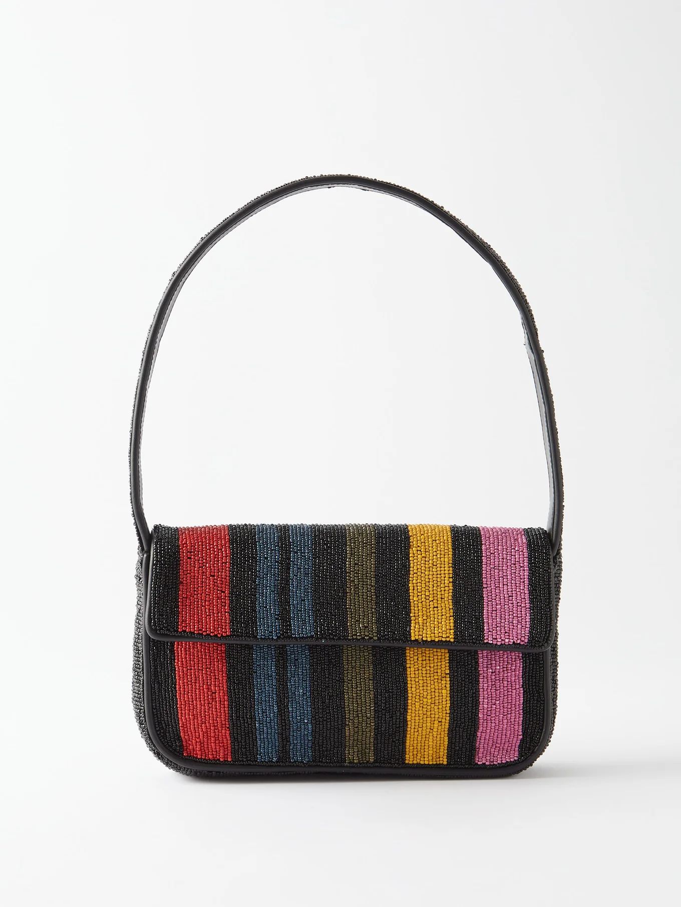 Tommy striped beaded shoulder bag | Staud | Matches (US)