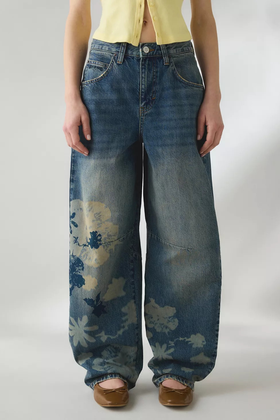 BDG Logan Printed Buckle Baggy Barrel Jean | Urban Outfitters (US and RoW)