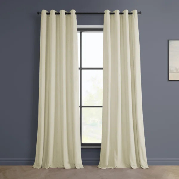Botmund Grommet Heritage Plush Velvet Room Darkening Curtains - Single Panel Drapes | Wayfair North America