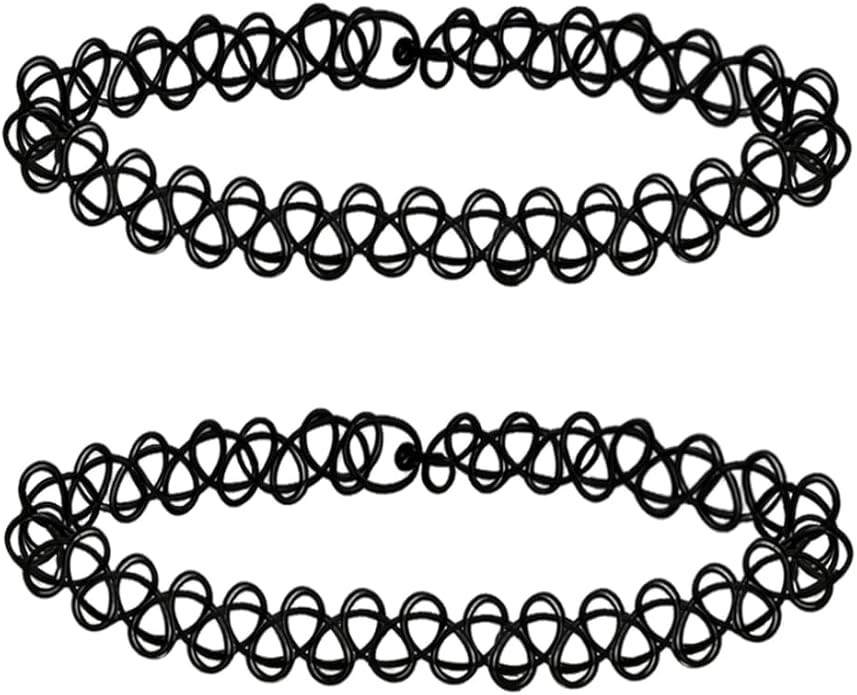 2PCS Black Tattoo Choker Necklace Rainbow Tattoo Chokers Necklace 90s Choker Blue Tattoo Chokers ... | Amazon (US)