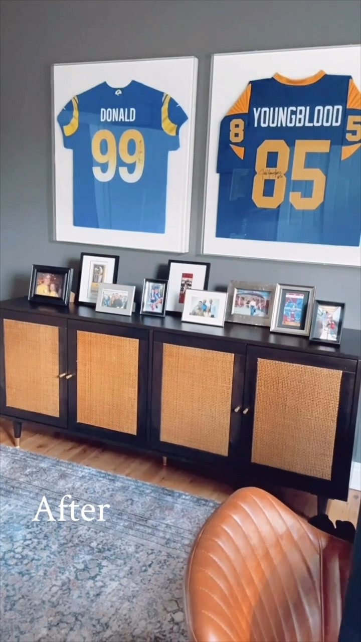 Hubby’s framed jerseys are looking good in his home office. This 72” sideboard from Wayfair is very nice! 

I highly recommend custom framing for jerseys! Im not a big fan of the diy frames so none linked here. 

#LTKVideo #LTKStyleTip #LTKHome