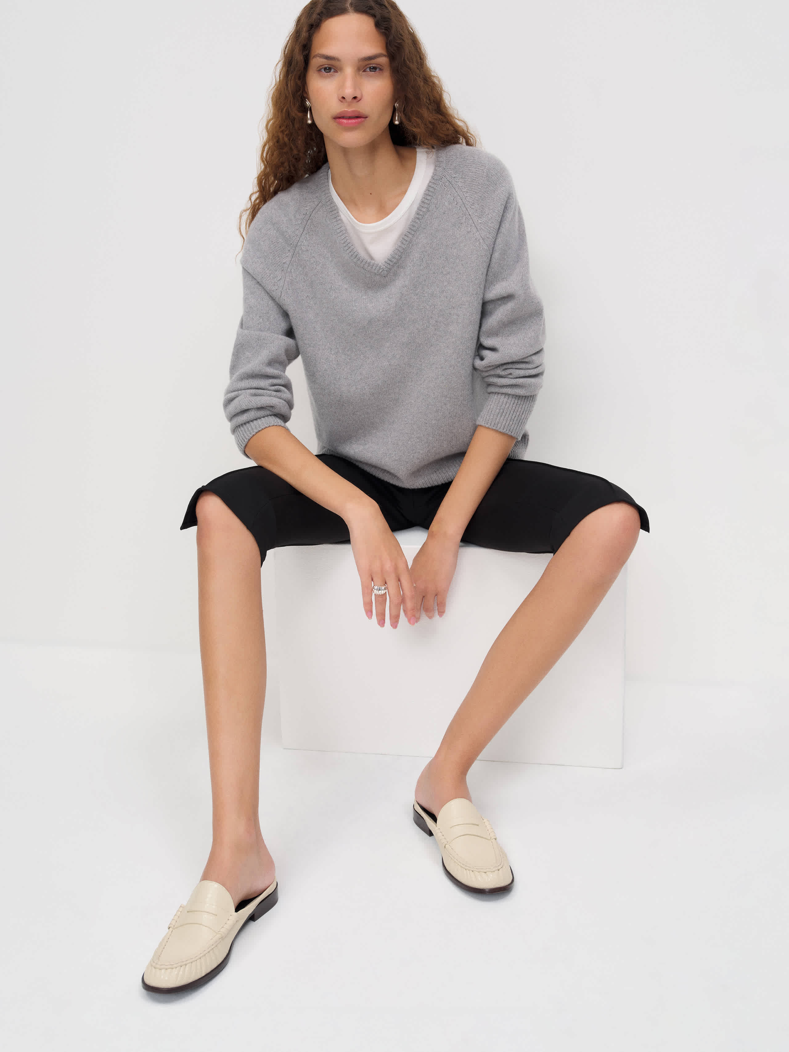 Reformation Francine Loafer Mule Ivory 9.5 | Reformation (Global)