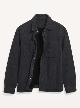 Soft-Brushed Sherpa-Lined Shacket for Men | Old Navy (US)