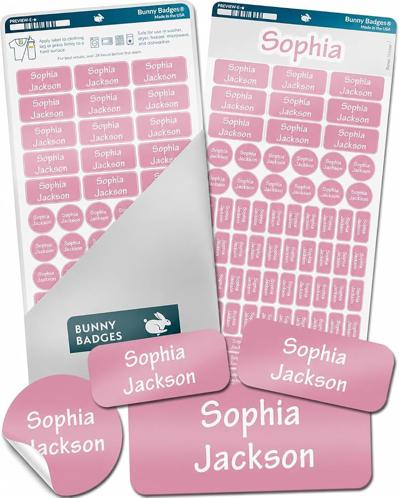Personalized Daycare Name Labels for Kids (130 Labels) - Custom Waterproof Name Stickers for Clot... | Amazon (US)