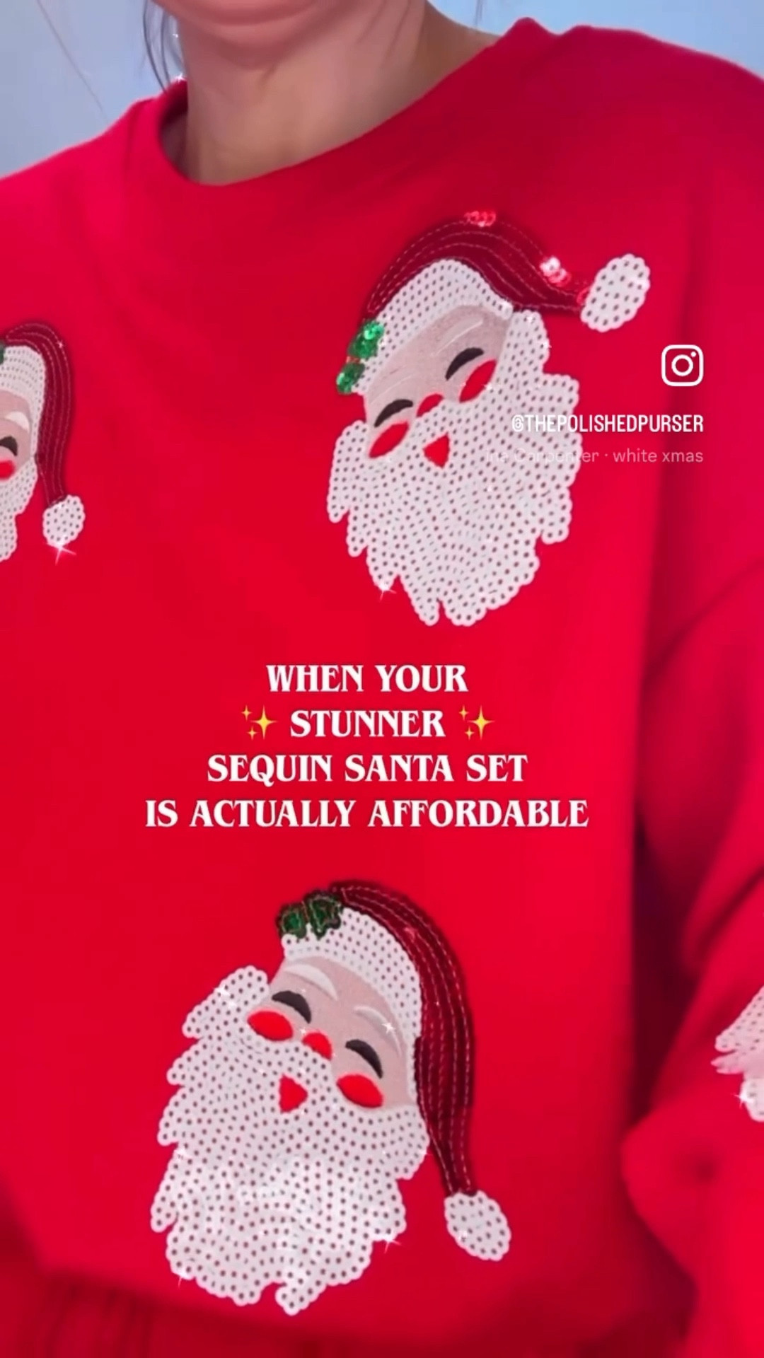 This sequined matching set is so perfect, and it’s a fraction of the cost of that really expensive name brand. Wear it out with sneakers, as the CUTEST tacky Christmas sweater 😅😂 or as the most elevated Christmas pajamas you could ever dream of! Of course, when it’s this good, you’ll wanna show it off! I’m 5’2” 110 lbs. in size small. 

#LTKHoliday #LTKFindsUnder50 #LTKGiftGuide