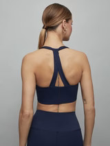 T Back Bra in Diamond Compression - NAVY BLAZER | Carbon38