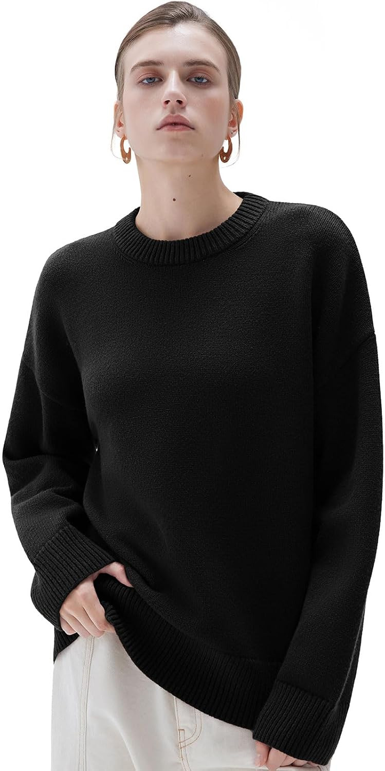 SUUKSESS Women Cashmere Blend Oversized Sweaters Long Sleeve Pullover Tops | Amazon (US)