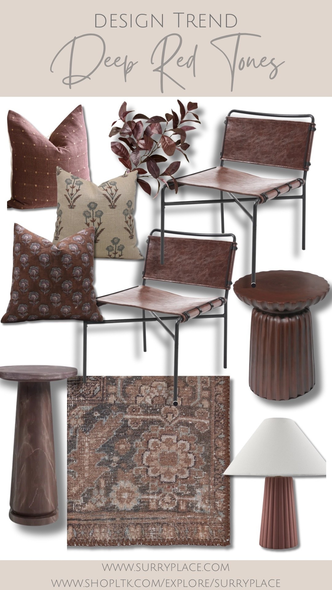 Deep red tones trending for fall

#LTKHome