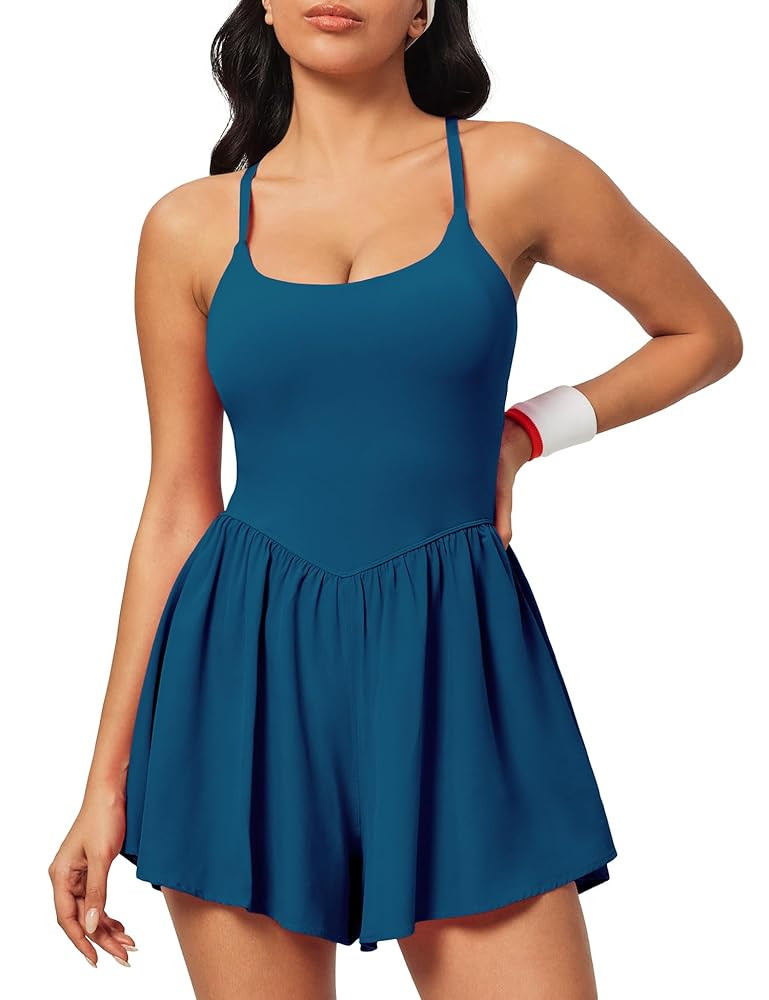 IUGA Rompers for Women 2025 Athletic Romper with Bra Soft Workout Jumpsuits for Women Tummy Contr... | Amazon (US)