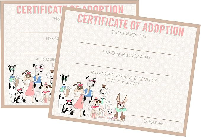 Calling All Party Animals Puppy Adoption Party Supply (Adoption Certificate) | Amazon (US)
