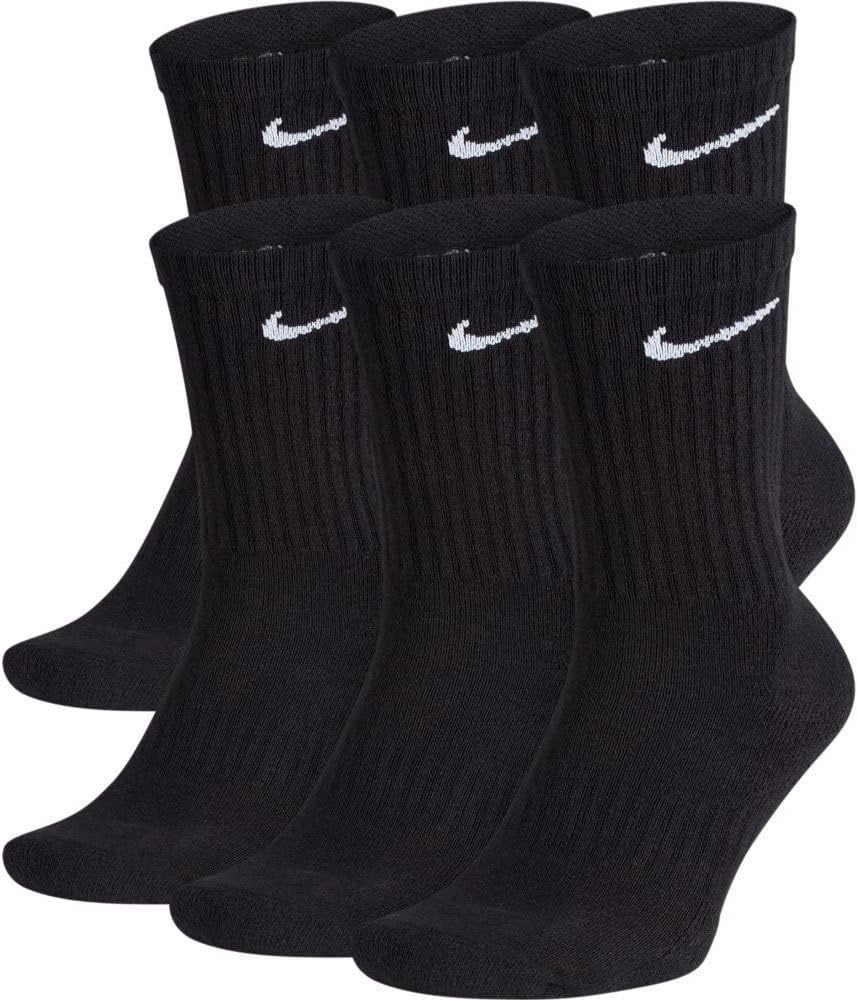 Amazon.com: Nike Unisex Everyday Cushioned Training Crew Socks (6 Pairs), Black/White, Medium : C... | Amazon (US)