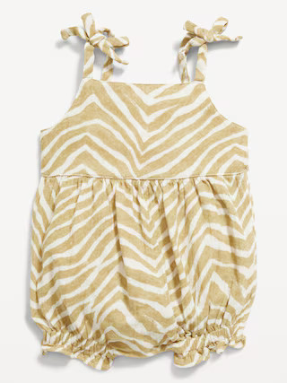 Printed Sleeveless Double-Weave One-Piece Romper for Baby | Old Navy (US)