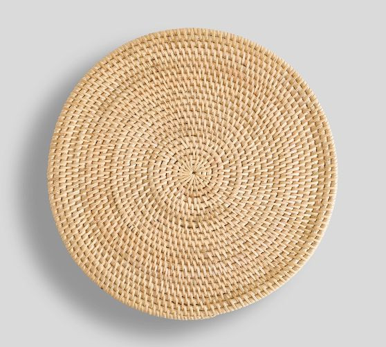 Tava Handwoven Rattan Round Placemats | Pottery Barn (US)
