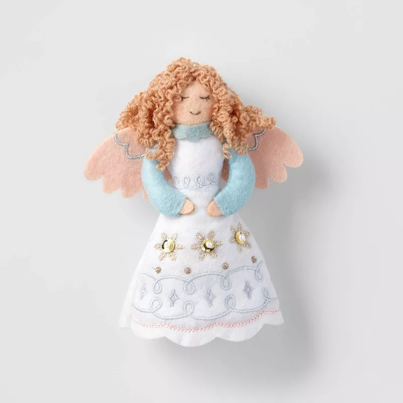 Fabric Angel with White Dress Christmas Tree Ornament - Wondershop™ | Target