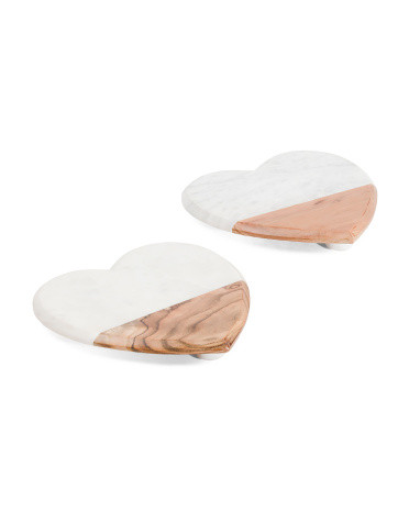 2pc Marble Heart Coasters | Global Home | Marshalls | Marshalls