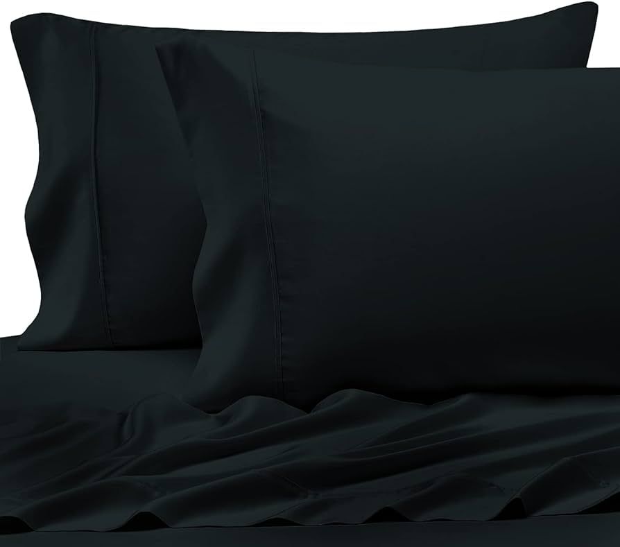 Pizuna Cotton Queen Size Pillow Case Black, 400 Thread Count 100% Long Staple Combed Cotton Satee... | Amazon (US)