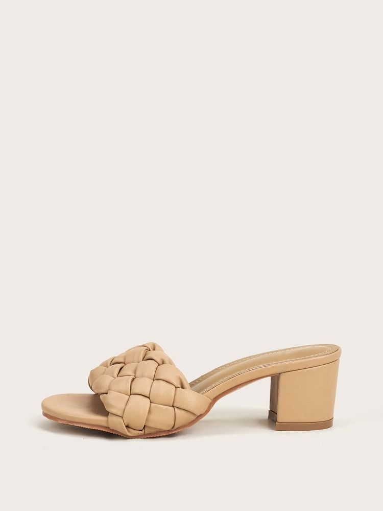 Braided Design Chunky Heeled Mules | SHEIN