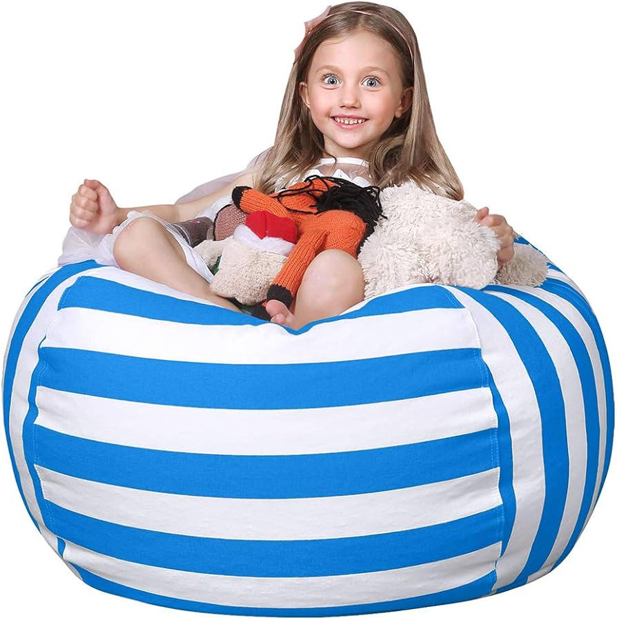 Wekapo Stuffed Animal Storage Bean Bag Chair Cover for Kids | Stuffable Zipper Beanbag for Organi... | Amazon (US)