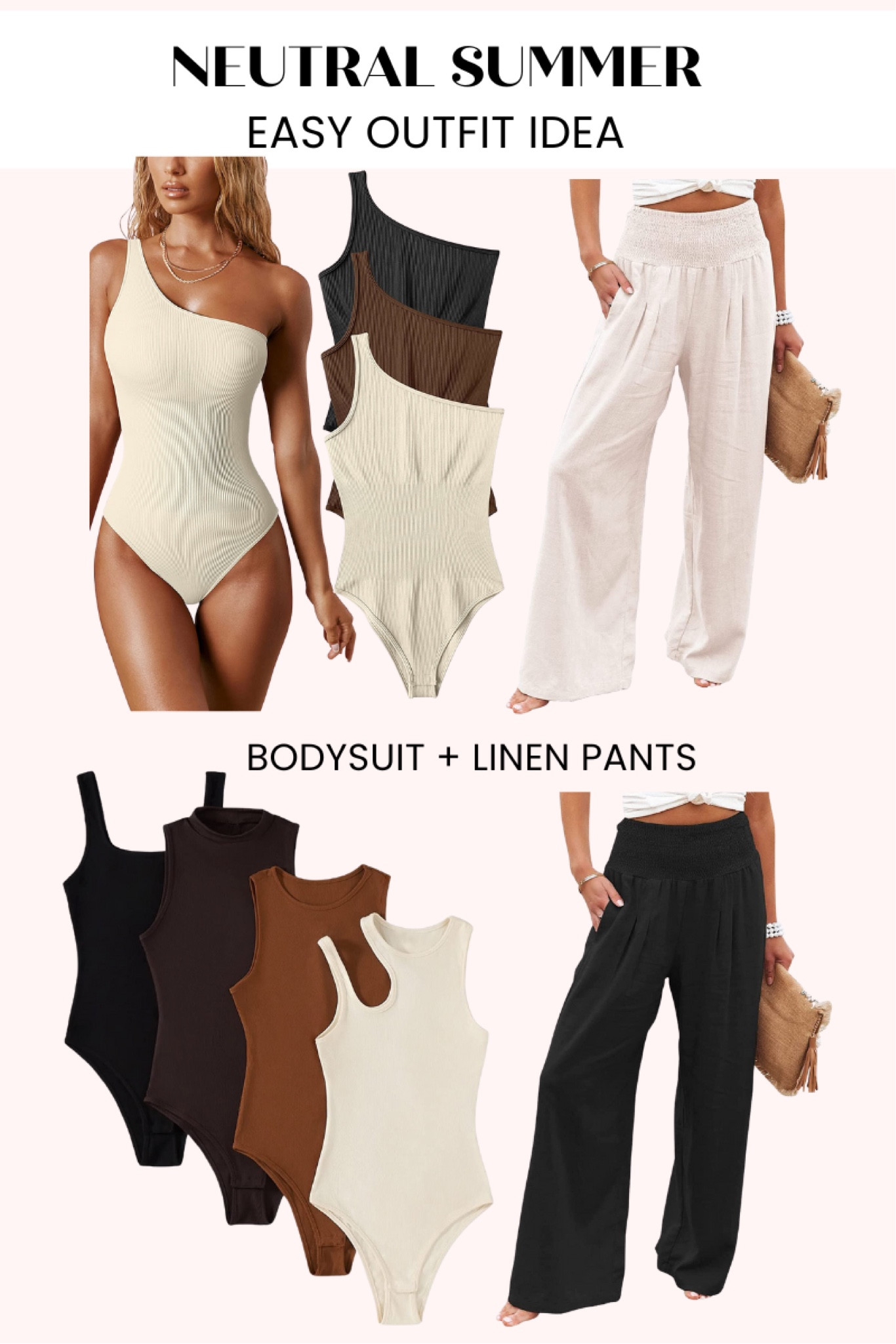 Bodysuit and wide leg linen pants
Easy summer outfit 
Vacation outfit 

#LTKunder50 #LTKSeasonal #LTKstyletip