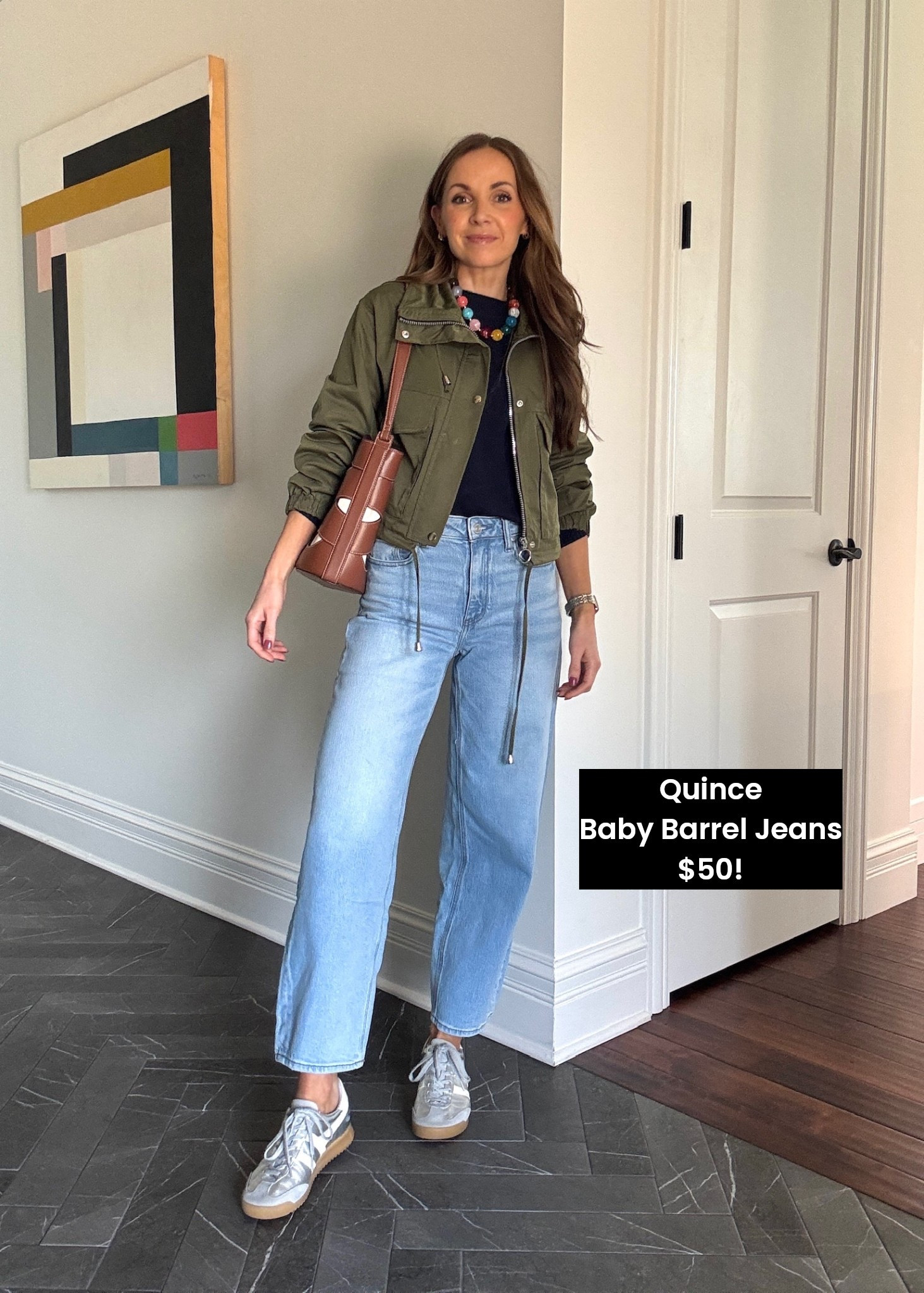 Monday OOTD
@amazon rain jacket
@quince sweater 
@Quince jeans
@walmart bag
@amazon necklace
@gola sneakers 

#LTKootd