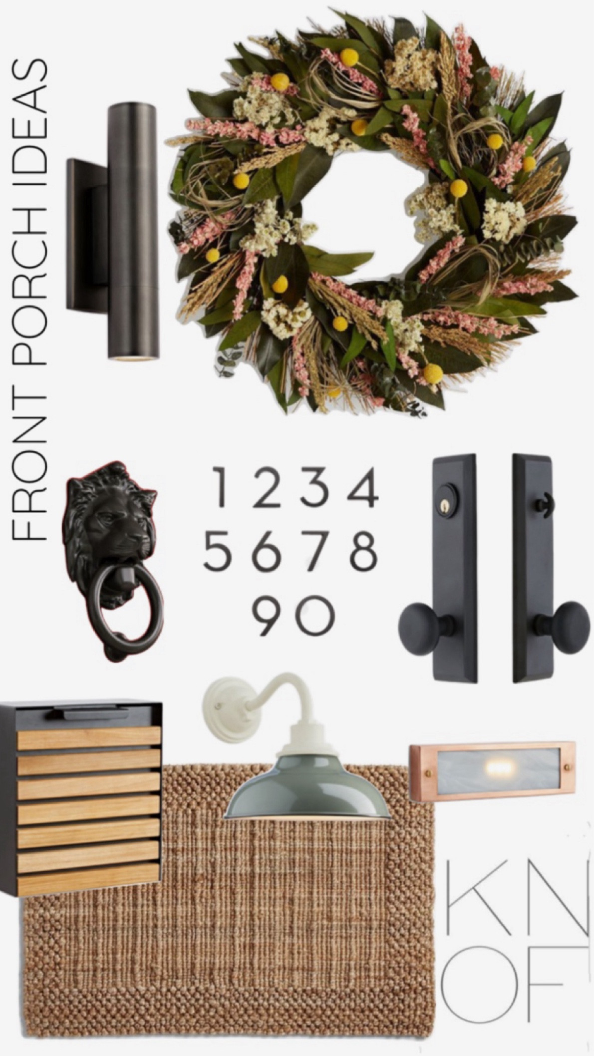 Do you want your home to make a good first impression? 🏡 Check out these uplifting front porch finds that will make you always happy to come home! Outdoor lights, modern house numbers, modern mailbox, door knockers, handles, outdoor lamps and lights! #frontporchideas #welcomehome #homedecor #frontporch 

#LTKSeasonal #LTKHome #LTKStyleTip