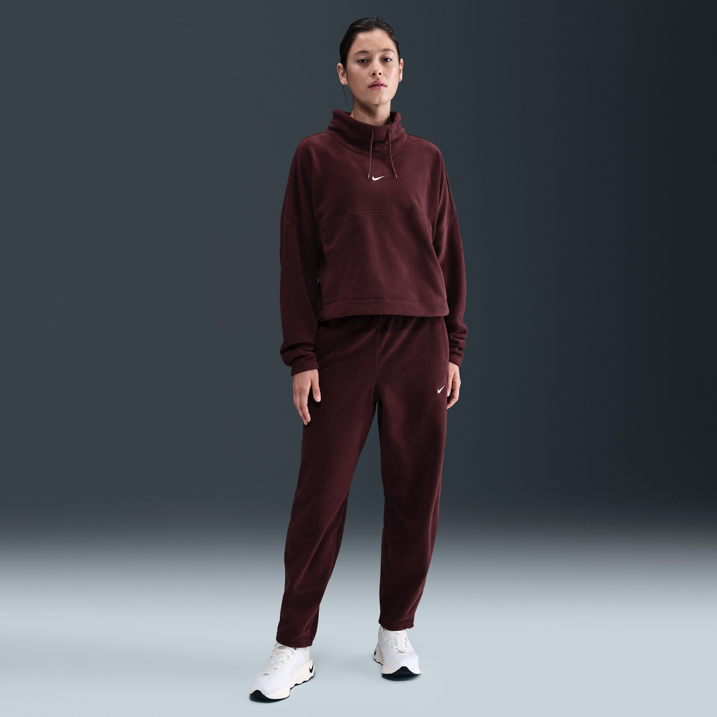 Nike Women's One Therma-FIT Mid-Rise Fleece Pants in Red | HV3707-652 | Nike (US)
