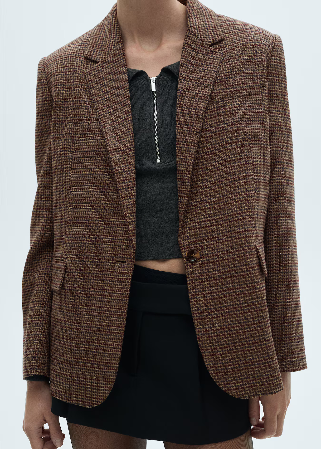 Houndstooth checked blazer - Women | MANGO United Kingdom | MANGO (UK)
