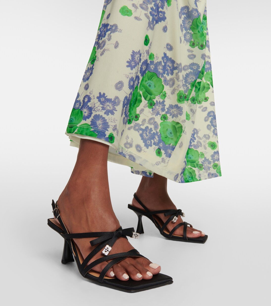 Bow-embellished satin sandals | Mytheresa (US/CA)