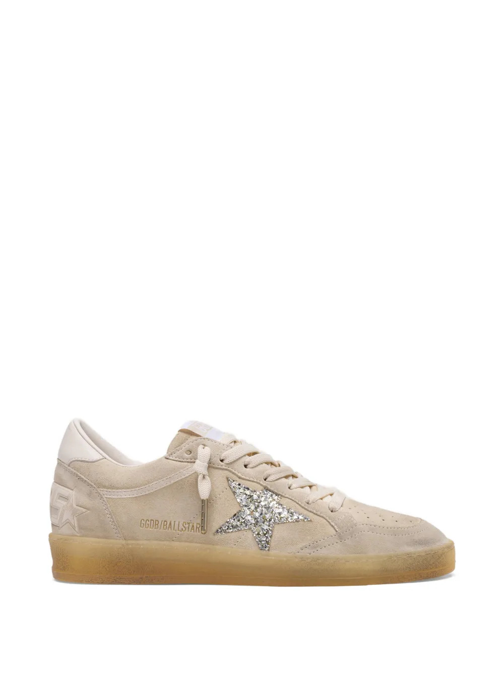 Ball Star in pearl suede with silver glitter star sneakers | Farfetch Global
