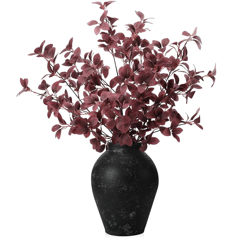 Janinka 5 Pcs Artificial Fall Eucalyptus Leaves Stem 33.5" Fall Stems for Vases Autumn Eucalyptus... | Amazon (US)