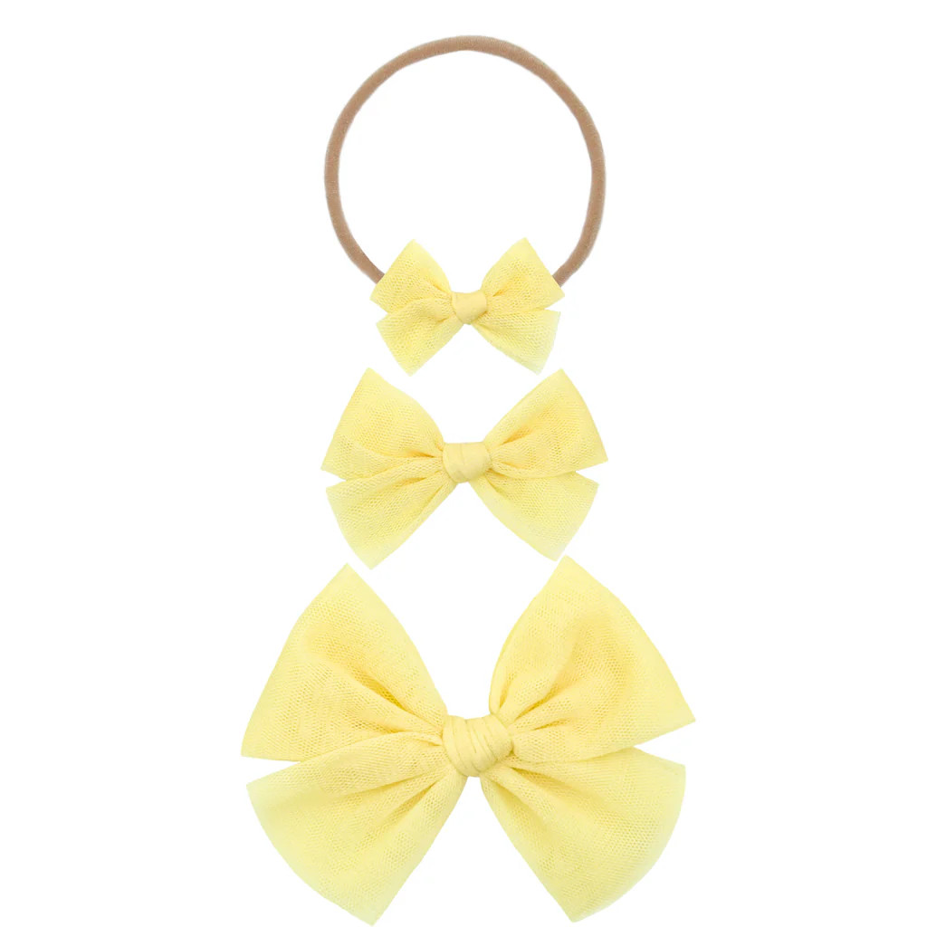 Tulle Bow - Lemon Headband | Lou Lou & Company