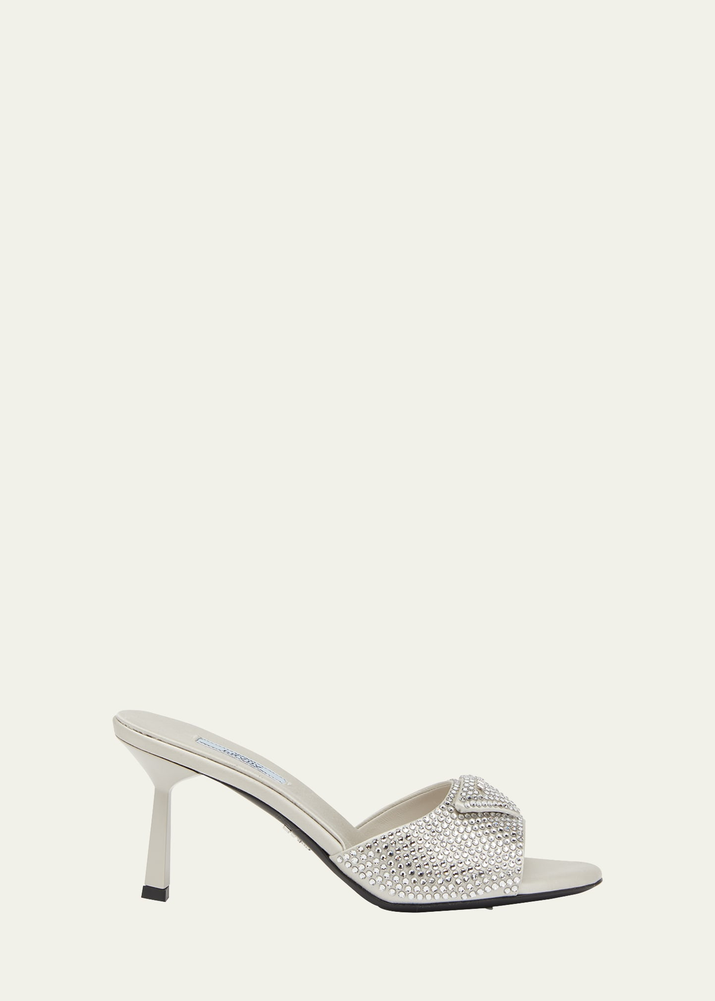 Prada Crystal Satin Stiletto Mule Sandals | Bergdorf Goodman