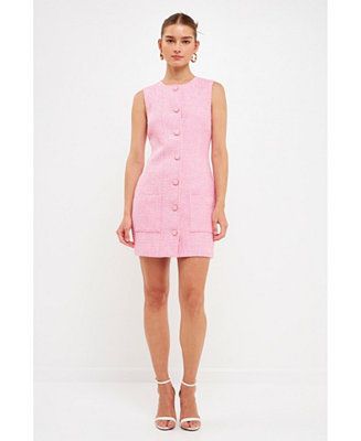 endless rose Women's Tweed Sleeveless Sheath Dress - Macy's | Macys (US)
