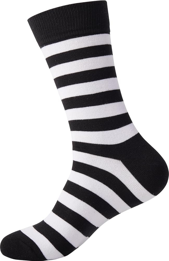 Men's Striped Socks,Cotton Crew Dress Socks | Amazon (US)