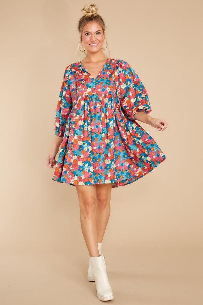 My Little Wildflower Blue Multi Floral Dress | Red Dress 