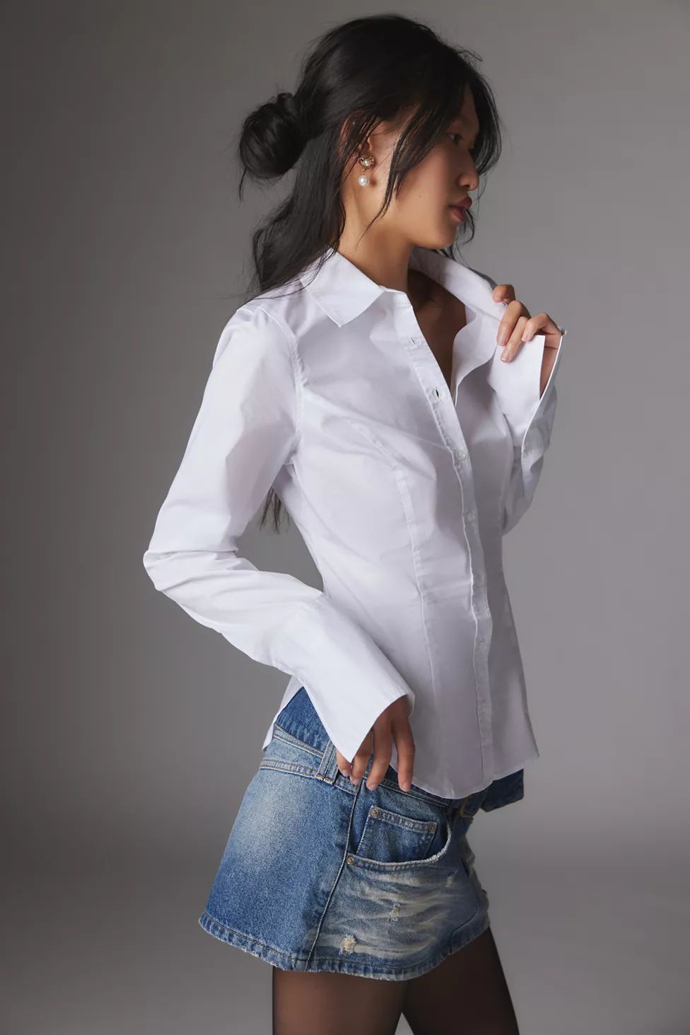 Silence + Noise Leilani Slim Button-Down Top | Urban Outfitters (US and RoW)