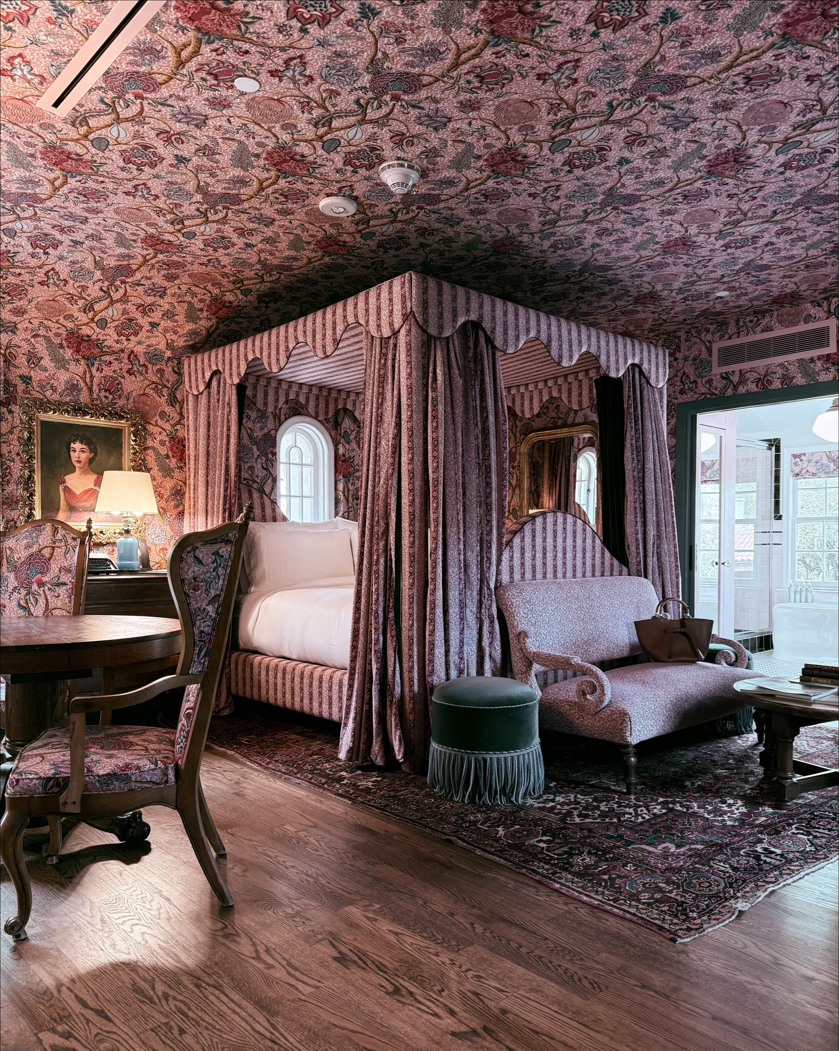 Let’s stay in the LaVerne suite at the Commodore Perry hotel in Austin! 
I like to stay in the Mansion part of the hotel - last time we stayed in the Hal Thompson suite and this time we tired this other one. They are all entirely different from each other but all 100% extravagant. In this room even the ceiling was covered in fabric! Every inch of the room was covered! It was a perfect treehouse hideout for us to get a quick couples trip in. These have become so important for us to do in the midst of crazy family and work life. 
The food here is also just perfection so the whole experience is like stepping into the best of Italy. 10/10 recommend. 

#LTKHome #LTKOver40 #LTKTravel