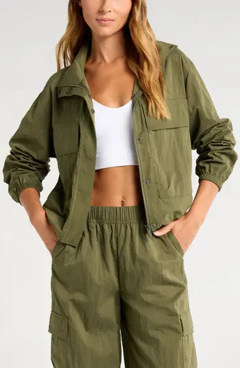 Zella Boundless Utility Jacket in Olive Night at Nordstrom Rack, Size X-Small | Nordstrom Rack