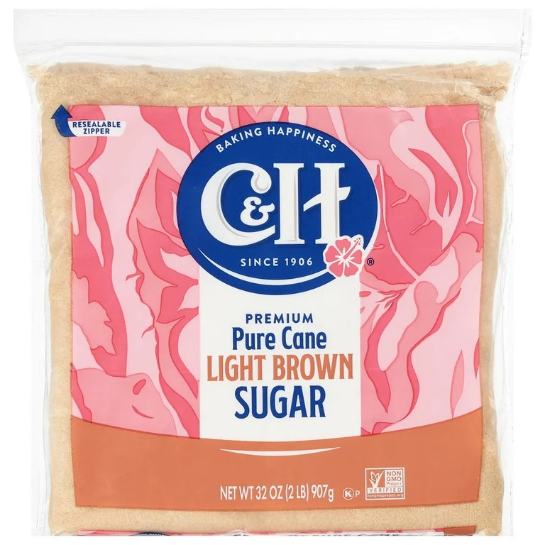 C&H Premium Pure Cane Light Brown Sugar 2 lb. Zipper-Pak | Walmart (US)