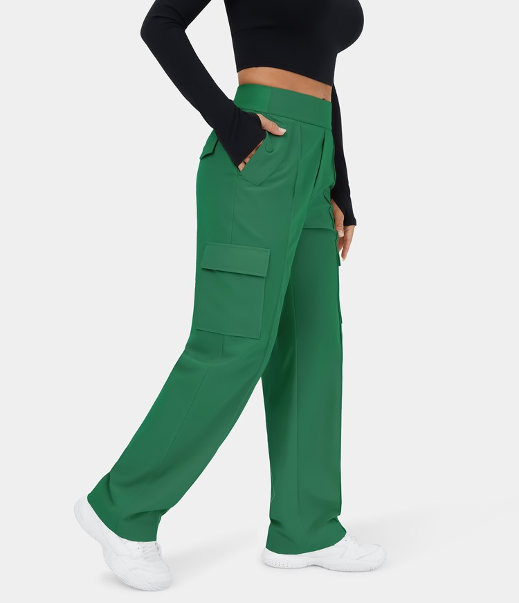 Women’s High Waisted Multiple Pockets Wide Leg Casual Cargo Pants - HALARA | HALARA