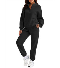 Aleumdr Women 2 Piece Outfits Sweatsuit Oversized Half Zip Pullover Long Sleeve Sweatshirt Jogger... | Amazon (US)