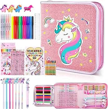 53PCS Fruit Scented Markers Set - Art Coloring Drawing Kits for Kids with Unicorn Pencil Case, Ar... | Amazon (US)