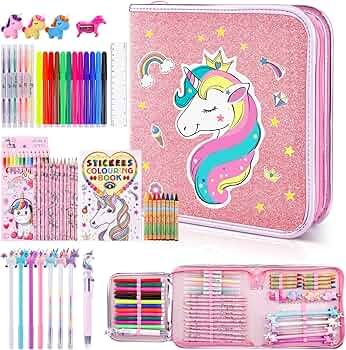 53PCS Fruit Scented Markers Set - Art Coloring Drawing Kits for Kids with Unicorn Pencil Case, Ar... | Amazon (US)