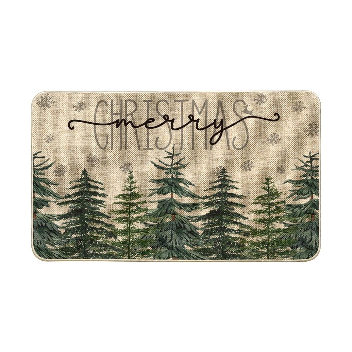 Artoid Mode Pine Trees Snowflakes Merry Christmas Welcome Decorative Doormat, Seasonal Winter Xma... | Walmart (US)