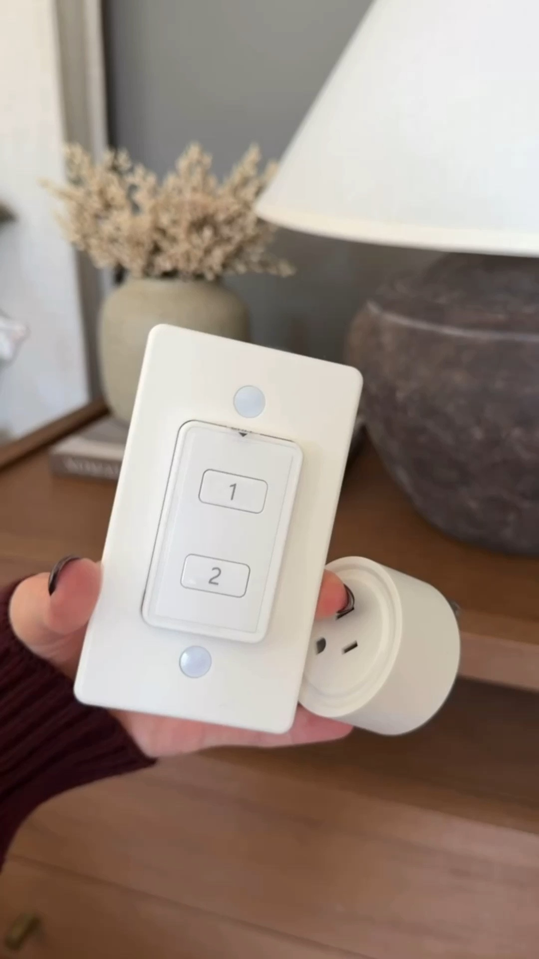 The best hack for adding an extra light “control panel” without hardwiring! Comes with 2-3 outlets pre programmed numbered to 1-3. This is a must have so you don’t have to manually turn on or plug in your Christmas decor, table lamps, etc!!

#LTKHome #LTKHoliday #LTKSaleAlert