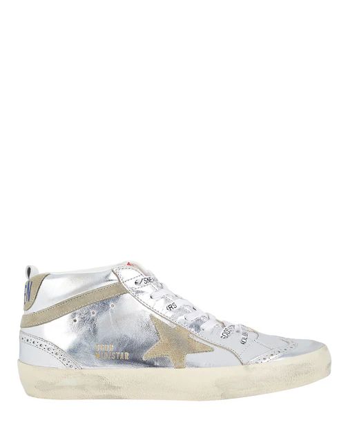 Golden Goose Mid Star Laminated Sneakers | Shop Premium Outlets