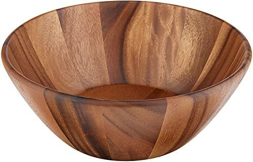 Lipper International Acacia Round Flair Serving Bowl for Fruits or Salads, Large, 12" Diameter x 4.5 | Amazon (US)