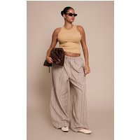 Plus Textured Stripe Straight Leg Pants | PrettyLittleThing US