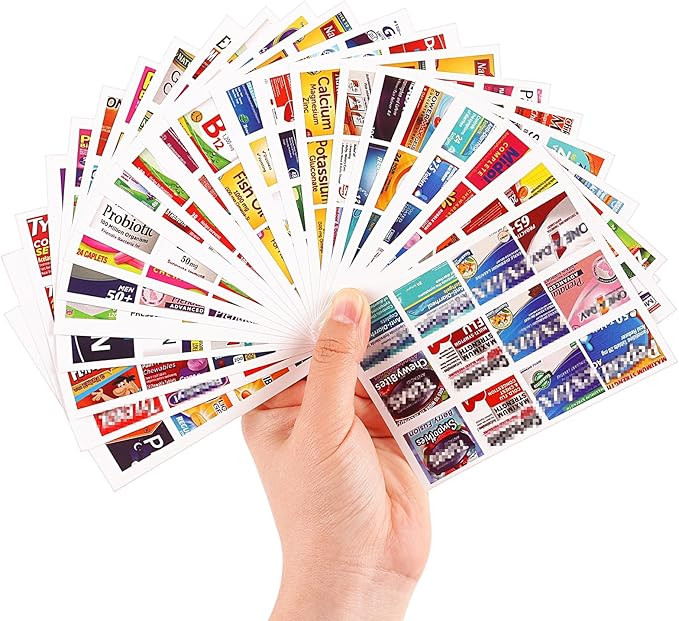 482Pcs Medicine Stickers for Pill Organizers, Quality Travel Daily Medication Organizer Stickers ... | Amazon (US)
