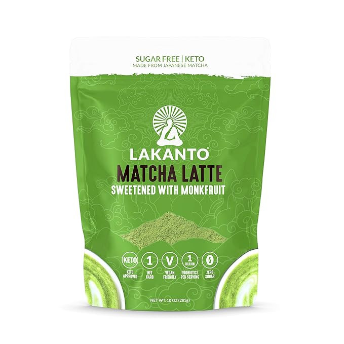 Lakanto Sugar Free Matcha Latte - Green Tea Powder Shelf Stable Probiotics and Fiber, Sugar Free,... | Amazon (US)